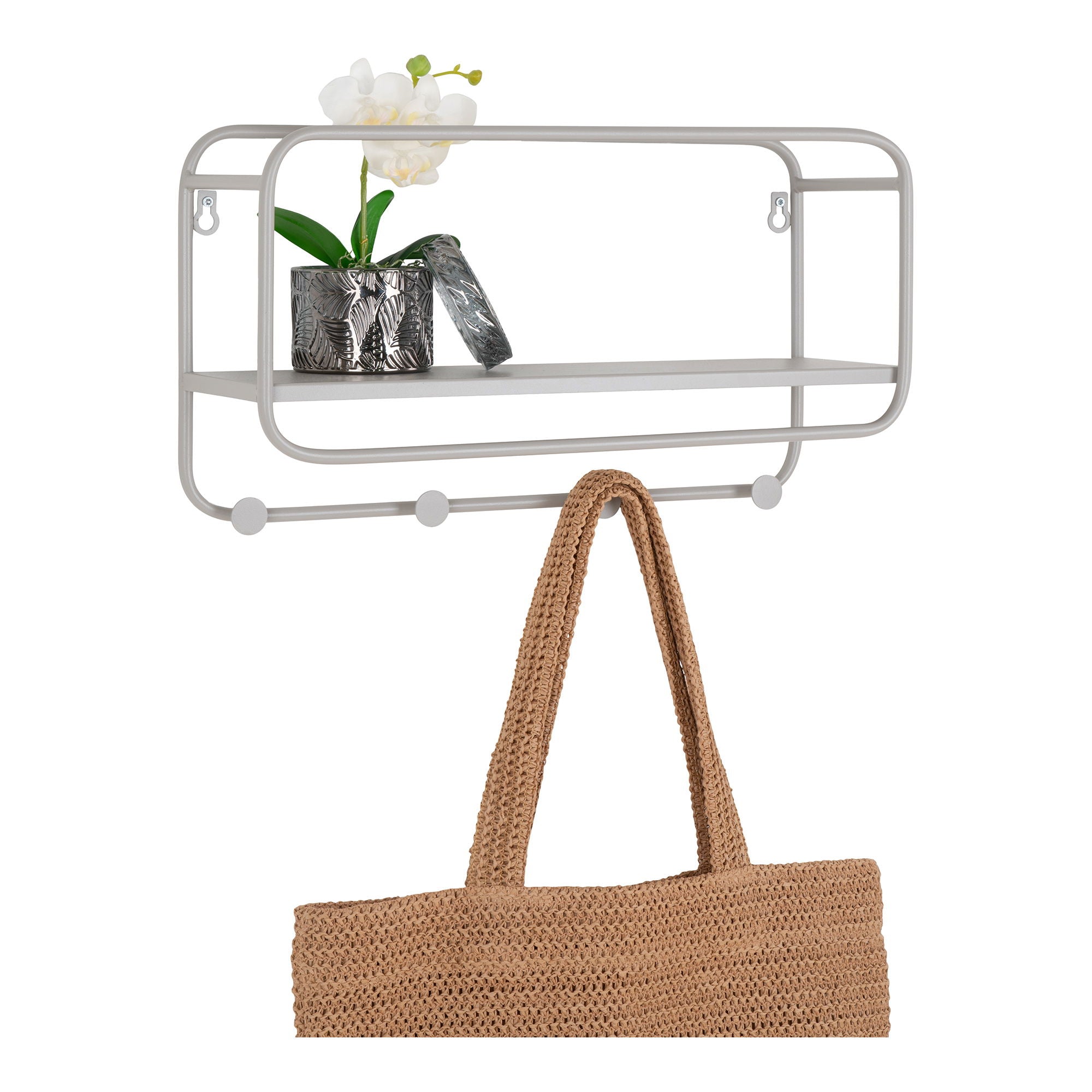 Feira – Hutablage, Stahl, grau, 45×15×25 cm